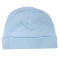 BH3: Baby Plain Sky Cotton Hat (Newborn) Made in UK
